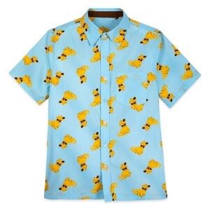 Disney Parks Up Dug Button Up Mens Woven Shirt - Allover Print EUC size Small